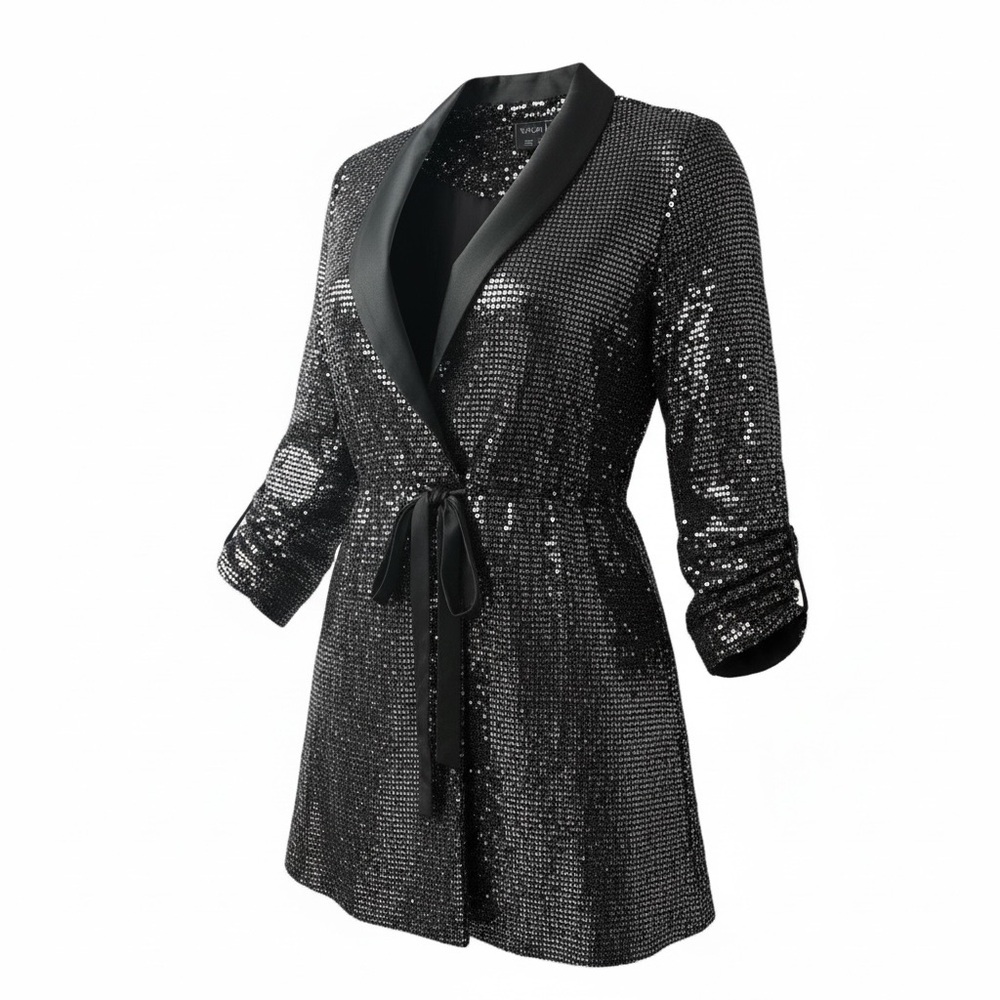 Splash Black Sequin Robe